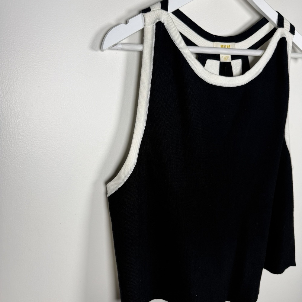 Anthropologie Maeve Open Back Swing Knit Sweater Tank Size XL Black & White - Picture 6 of 12
